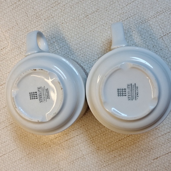 (2) Mid Century Modern Vintage Steelite England Stackable Mugs - Picture 2 of 4